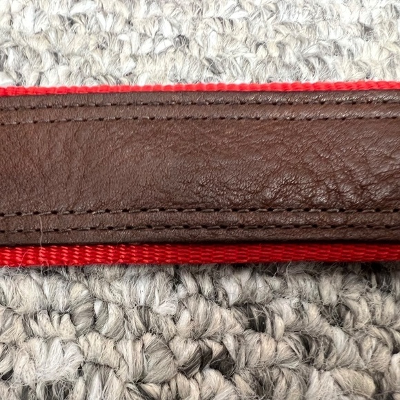 Fullum & Holt brown leather red webbing belt 34 - Picture 6 of 10